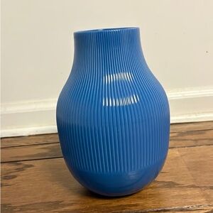 IKEA Sweden Blue Gradvis Vase Vertical Ribbed 8.25” Retired
